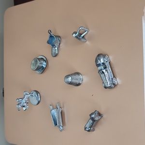 Monopoly Metal tokens blue silver 8 pieces replacements